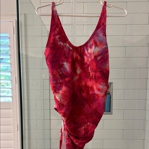 Pink Blush Maternity Vibrant Tie-Dye Swimsuit, S